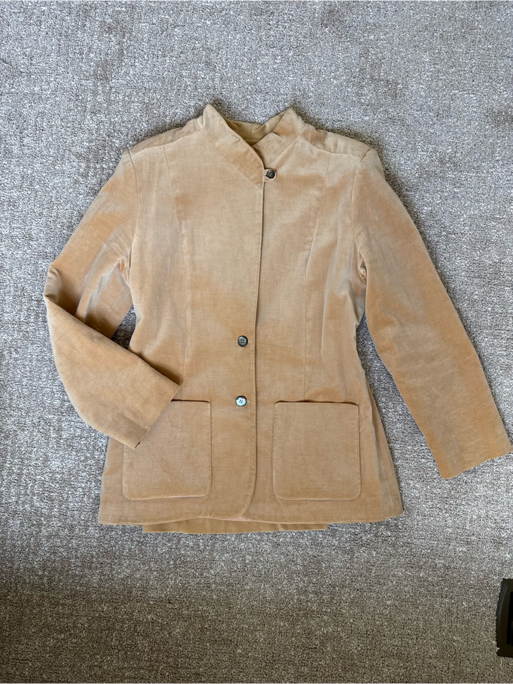 Vintage Campus Casuals Tan Velvet Blazer Jacket